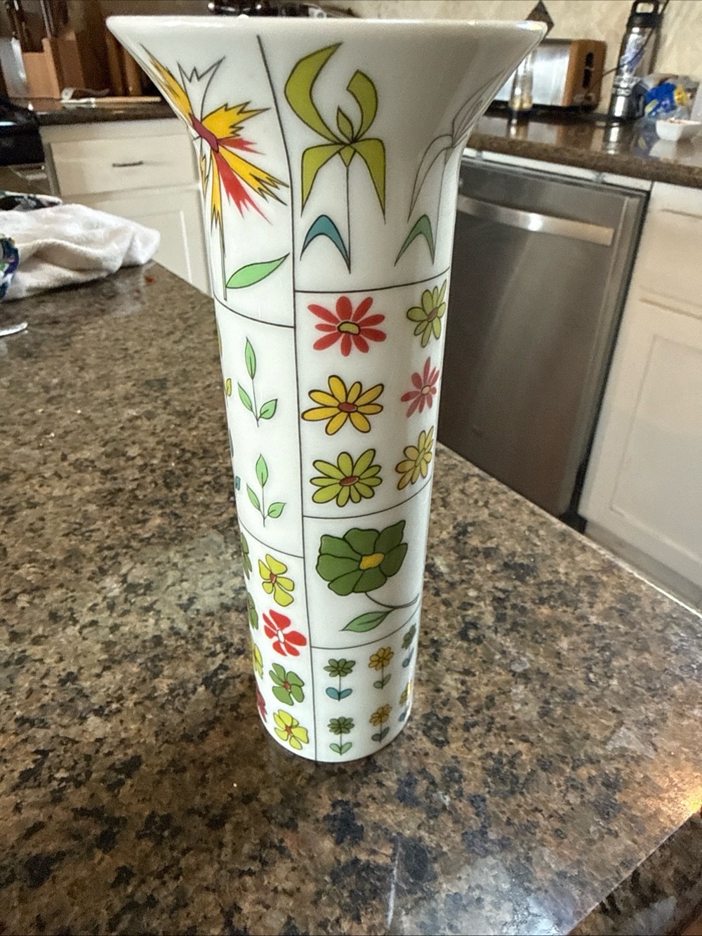 Rosenthal Studio Linie Design Baumann Emilio Pucci Multi Color Vase  9 1/2"
